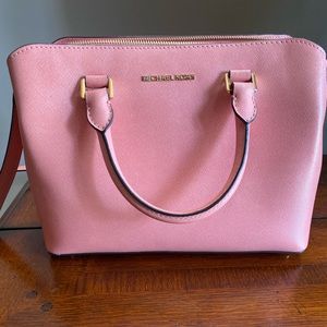 MICHAEL KORS Peach Savannah Leather Satchel